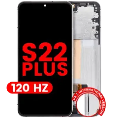 Дисплейний модуль (OLED) з рамкою для Samsung Galaxy S22 Plus 5G (US & International Version) (Aftermarket Plus) (120Hz) (білий)