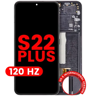 Дисплейний модуль (OLED) з рамкою для Samsung Galaxy S22 Plus 5G (US & International Version) (Aftermarket Plus) (120Hz) (Phantom Black)