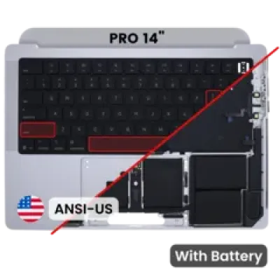Топкейс з акумулятором і клавіатурою (ANSI США) для MacBook Pro 14" A3434 (2025) (Genuine OEM) (Silver)