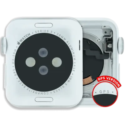 Housing Assembly Compatible For Watch Series 3 (38MM) (Used OEM Pull: Grade A) (GPS Version) (Aluminum / Silver)