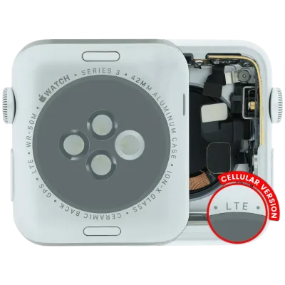 Housing Assembly Compatible For Watch Series 3 (42MM) (Used OEM Pull: Grade A) (Cellular Version) (Aluminum / Silver)