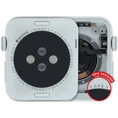 Housing Assembly Compatible For Watch Series 3 (42MM) (Used OEM Pull: Grade A) (GPS Version) (Aluminum / Silver)