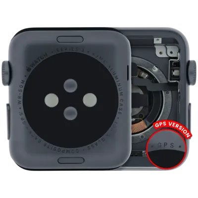 Housing Assembly Compatible For Watch Series 3 (42MM) (Used OEM Pull: Grade A) (GPS Version) (Aluminum / Space Black)