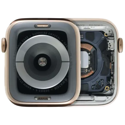 Housing Assembly Compatible For Watch Series 4 (44MM) (Used OEM Pull: Grade A) (Stainless / Gold)