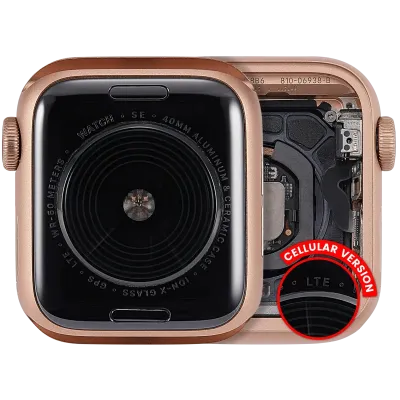 Корпус у зборі (сумісний) для Watch Series SE 1st (40MM) (Used OEM Pull: Grade A) (Cellular Version) (алюміній / золотий)