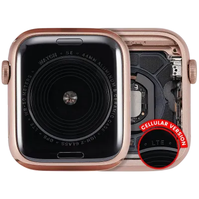 Housing Assembly Compatible For Watch Series SE 1st (44MM) (Used OEM Pull: Grade A) (Cellular Version) (Aluminum / Gold)
