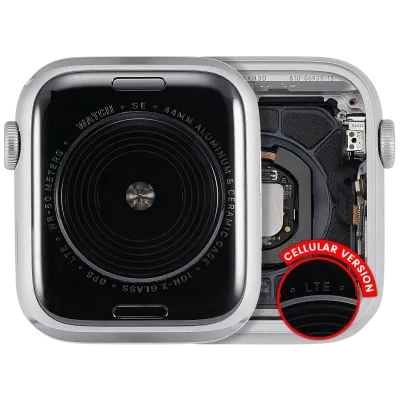 Housing Assembly Compatible For Watch Series SE 1st (44MM) (Used OEM Pull: Grade A) (Cellular Version) (Aluminum / Silver)