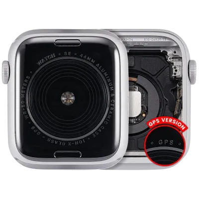 Housing Assembly Compatible For Watch Series SE 1st (44MM) (Used OEM Pull: Grade A) (GPS Version) (Aluminum / Silver)