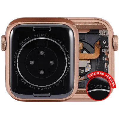 Housing Assembly Compatible For Watch Series 6 (40MM) (Used OEM Pull: Grade A) (Cellular Version) (Aluminum / Rose Gold)