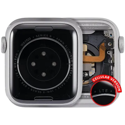 Housing Assembly Compatible For Watch Series 6 (40MM) (Used OEM Pull: Grade A) (Cellular Version) (Aluminum / Silver)