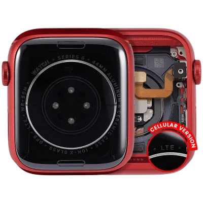 Housing Assembly Compatible For Watch Series 6 (44MM) (Used OEM Pull: Grade A) (Cellular Version) (Aluminum / Red)