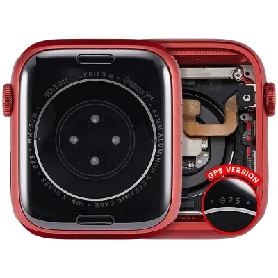 Housing Assembly Compatible For Watch Series 6 (44MM) (Used OEM Pull: Grade A) (GPS Version) (Aluminum / Red)