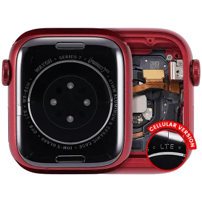 Housing Assembly Compatible For Watch Series 7 (41MM) (Used OEM Pull: Grade A) (Cellular Version) (Aluminum / Red)