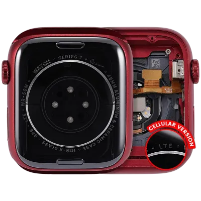 Housing Assembly Compatible For Watch Series 7 (45MM) (Used OEM Pull: Grade A) (Cellular Version) (Aluminum / Red)
