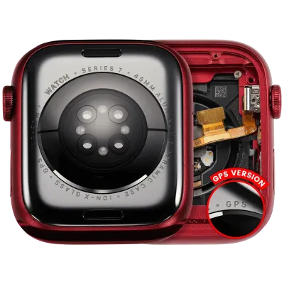 Housing Assembly Compatible For Watch Series 7 (45MM) (Used OEM Pull: Grade A) (GPS Version) (Aluminum / Red)