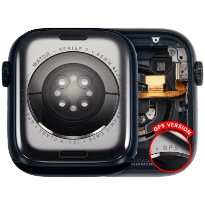 Housing Assembly Compatible For Watch Series 7 (45MM) (Used OEM Pull: Grade A) (GPS Version) (Aluminum / Space Black)