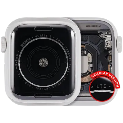 Housing Assembly Compatible For Watch Series 5 (40MM) (Used OEM Pull: Grade A) (Cellular Version) (Ceramic / White)