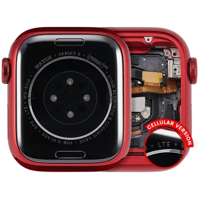 Housing Assembly Compatible For Watch Series 8 (41MM) (Used OEM Pull: Grade A) (Cellular Version) (Aluminum / Red)