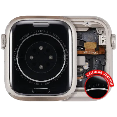 Housing Assembly Compatible For Watch Series 8 (41MM) (Used OEM Pull: Grade A) (Cellular Version) (Aluminum / Starlight)
