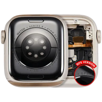 Housing Assembly Compatible For Watch Series 8 (41MM) (Used OEM Pull: Grade A) (GPS Version) (Aluminum / Starlight)