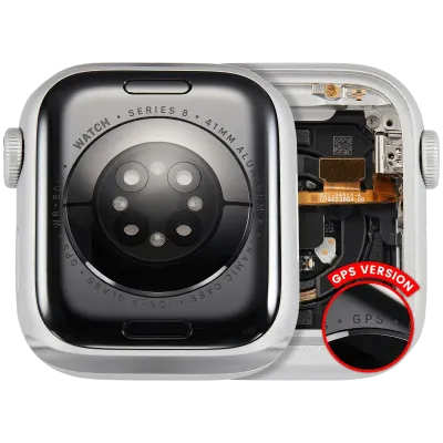 Housing Assembly Compatible For Watch Series 8 (41MM) (Used OEM Pull: Grade A) (GPS Version) (Aluminum / Silver)