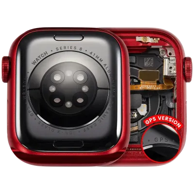 Housing Assembly Compatible For Watch Series 8 (41MM) (Used OEM Pull: Grade A) (GPS Version) (Aluminum / Red)