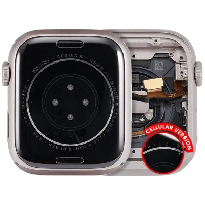 Housing Assembly Compatible For Watch Series 8 (45MM) (Used OEM Pull: Grade A) (Cellular Version) (Aluminum / Starlight)