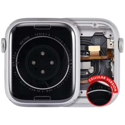 Housing Assembly Compatible For Watch Series 8 (45MM) (Used OEM Pull: Grade A) (Cellular Version) (Aluminum / Silver)