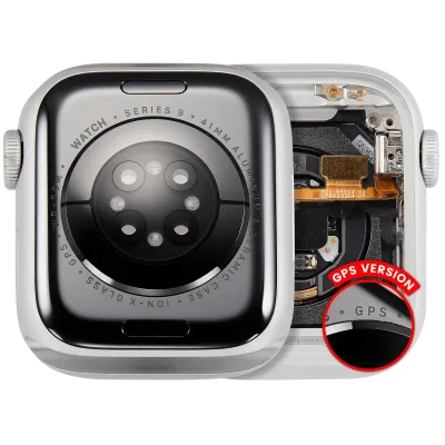 Housing Assembly Compatible For Watch Series 9 (41MM) (Used OEM Pull: Grade A) (GPS Version) (Aluminum / Silver)