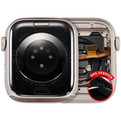 Housing Assembly Compatible For Watch Series 9 (45MM) (Used OEM Pull: Grade A) (GPS Version) (Aluminum / Starlight)