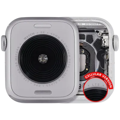 Housing Assembly Compatible For Watch Series SE 2nd (40MM) (Used OEM Pull: Grade A) (Cellular Version) (Aluminum / Silver)