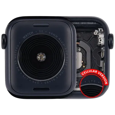 Housing Assembly Compatible For Watch Series SE 2nd (40MM) (Used OEM Pull: Grade A) (Cellular Version) (Aluminum / Midnight)