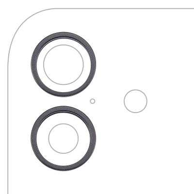 Back Camera Bezel Ring Only For iPhone 17 (Black) (2 Piece Set)