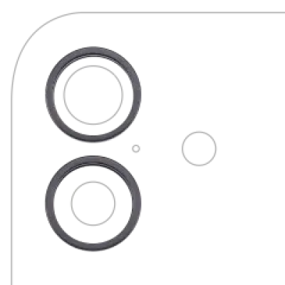 Рамка основної камери для iPhone 17 (чорний) (2 шт)