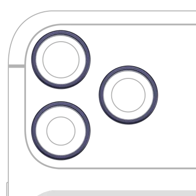 Back Camera Bezel Ring Only For iPhone 17 Pro / 17 Pro Max (Deep Blue) (3 Piece Set)