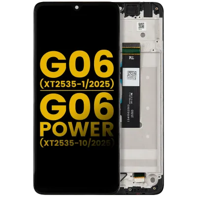 Дисплейний модуль (LCD) з рамкою для Motorola Moto G06 (XT2535-1 / 2025) / G06 Power (XT2535-10 / 2025) (Refurbished) (All Colors)