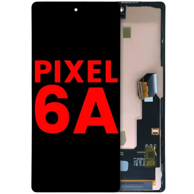 Дисплейний модуль (OLED) з рамкою без датчика відбитків для Google Pixel 6A (Aftermarket Plus) (всі кольори)