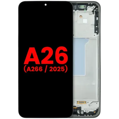 Дисплейний модуль (OLED) з рамкою для Samsung Galaxy A26 5G (A266 / 2025) (Aftermarket Plus) (чорний)