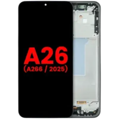 Дисплейний модуль (OLED) з рамкою для Samsung Galaxy A26 5G (A266 / 2025) (Aftermarket Plus) (чорний)