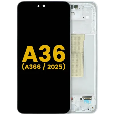 Дисплейний модуль (OLED) з рамкою для Samsung Galaxy A36 5G (A366 / 2025) (Refurbished) (білий)