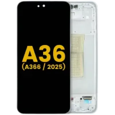 Дисплейний модуль (OLED) з рамкою для Samsung Galaxy A36 5G (A366 / 2025) (Refurbished) (білий)