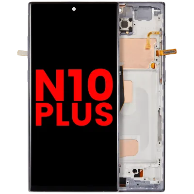 Дисплейний модуль (LCD) з рамкою (без датчика відбитків) для Samsung Galaxy Note 10 Plus (Aftermarket Plus: Incell) (Aura Black)