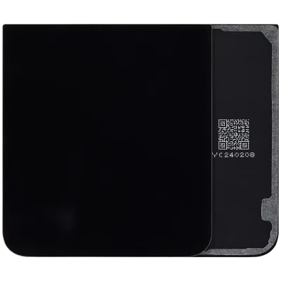 Bottom Back Cover Glass For Samsung Galaxy Z Flip 7 FE 5G (No Logo) (Aftermarket Plus) (Black)