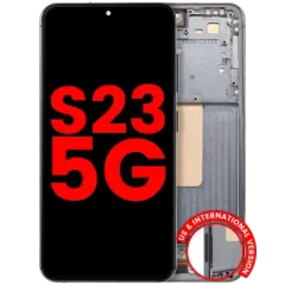 Дисплейний модуль (OLED) з рамкою для Samsung Galaxy S23 5G (US & International) (Aftermarket Plus) (120HZ) (зелений)