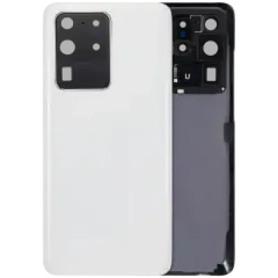 Задня кришка зі склом камери для Samsung Galaxy S20 Ultra 5G (No Logo) (Aftermarket Plus) (Cloud White)