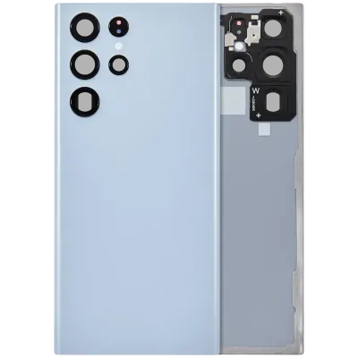 Задня кришка зі склом камери для Samsung Galaxy S22 Ultra 5G (No Logo) (Aftermarket Plus) (Sky Blue)