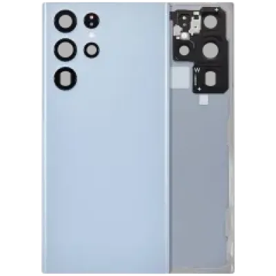 Задня кришка зі склом камери для Samsung Galaxy S22 Ultra 5G (No Logo) (Aftermarket Plus) (Sky Blue)