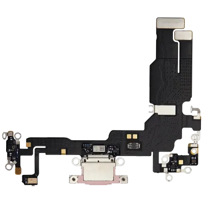 Шлейф зарядки для iPhone 15 (Used OEM Pull) (рожевий)