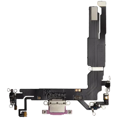 Charging Port Flex Cable For iPhone 16 (Aftermarket Plus) (Pink)