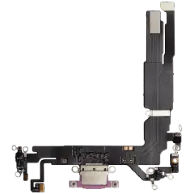 Шлейф зарядки для iPhone 16 (Aftermarket Plus) (рожевий)